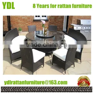 Youdeli Round Table and Chair Set Rattan Dining Set Wicker thumbnail-1