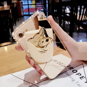Metal Bumper Frame Mirror Surface Cell Phone Cover Case Diamond Mobile Phone Cases for IPhone7/7Plus/6/6s/6plus/6splus thumbnail-2