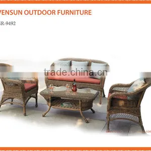 4 PCS Cushioned Outdoor Wicker Patio Set Garden Lawn Rattan Sofa Furniture thumbnail-1