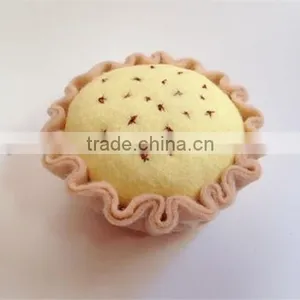 2017 Pretend Play Felt Food Custard Tart Made in China thumbnail-1