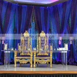 Highback Wedding King Palace Chairs For Bride And Groom thumbnail-6