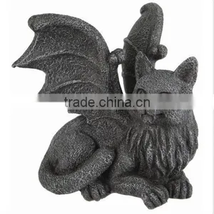 Winged Cat Gargoyle Computer Topper Shelf Sitter Statue thumbnail-1