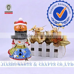 Ceramic Christmas Snowman Decorations Candlesticks Ornaments thumbnail-1