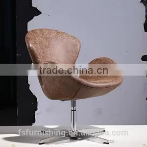 YY209 Voage Egg Commercial Swivel Vintage Retro Cheap Price PU Leather Arm Salon Chair Restaurant Coffee Shop Pub Office Chair thumbnail-4