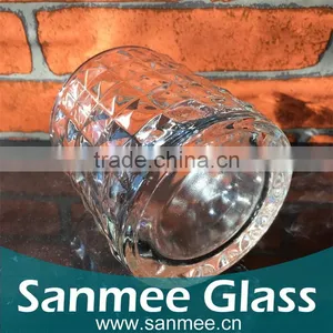 Hot Selling Diamond Pattern Glass Candle Holder thumbnail-3