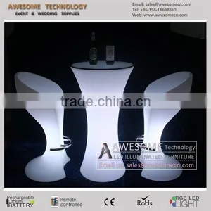 Narrow Waist Shape Round Color Changing Drinking Cocktail Party Table thumbnail-4