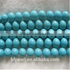 14mm Blue Shell Pearl Beads Strand thumbnail-1