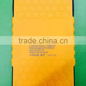 Waterproof Solar Power Bank Capacity 10000mAh With AC Charger and USB Cord for Mobile Phones and USB Devicecs thumbnail-1