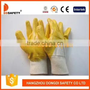 DDSAFETY 2017 Cotton Gloves Interlock Knit Wrist 3/4 Coated Nitrile Working Glove thumbnail-1
