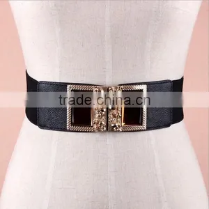Wholesale Skull Pattern Decorated Alloy Buckle Elastic Sex Women Lady Waist Belt thumbnail-1