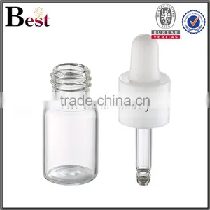 Clear Cosmetic Oil Mini 2ml Glass Vials Suppliers With White Plastic Dropper thumbnail-2