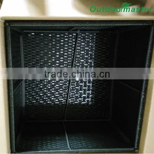 Outdoor and Indoor Cushioned Assembled Black Rattan Sofa Set thumbnail-3