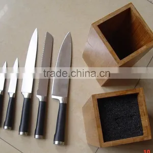 5-pcs Universal Knife Block Set, Bamboo Frame, thumbnail-2