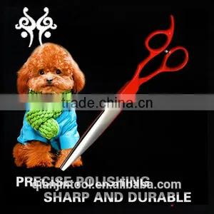 QJ-JP44 Red Pet Grooming Scissors, High Quality Dog Cleaning Grooming Scissors thumbnail-4