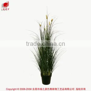 Artificial Grass Synthetic Onion Grass With Cattails Spray Fake Grass in Pot thumbnail-1