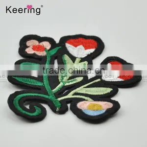 2017 Multi Color Heat Transfer Embroidery Flower Patch for Clothes WEF-676 thumbnail-2