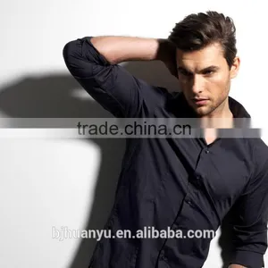 Men Formal Black Pontied T/C Dress Shirt 2015 thumbnail-1