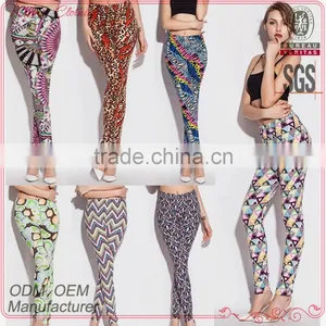 2015 OEM Factory New Arrival Top Fashion Knit Stretchy Printing Fashion Leggings for Women thumbnail-1