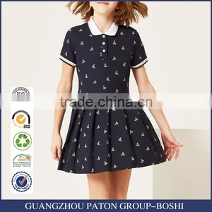 New Summer School Girls' One-piece Dress 2017 Stamp Short Sleeve Dress thumbnail-1