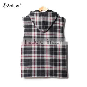 Hot Sale Stock Wholesale Warm Plaids Men Polar Fleece Vest thumbnail-2