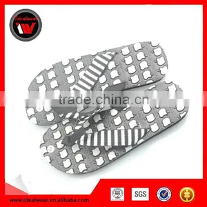 Men's Black and White Flip Flops Stock Shoe thumbnail-1