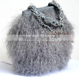 CX-H-04A Genuine Tibetan Lamb Fur Evening Bag thumbnail-1