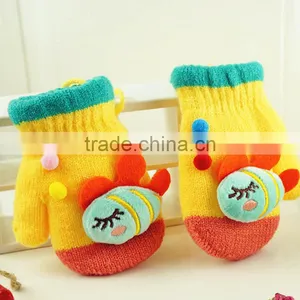 TC13012 Hot Selling Cute Rabbit Fur Gloves for Baby, Cheap Winter Knitted Fleece Fingerless Baby Gloves Wholesale thumbnail-2