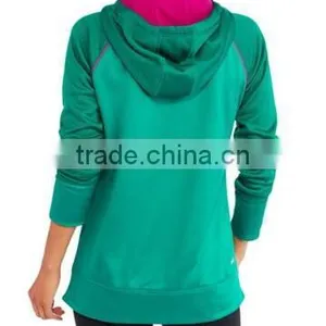 Fashion Women's Clothing 100% Polyester Raglan Tech Fleece Hoodie With Hood thumbnail-2