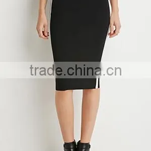 Ms 100% Cotton Stripe Pencil Bust Skirt in Baseball thumbnail-1
