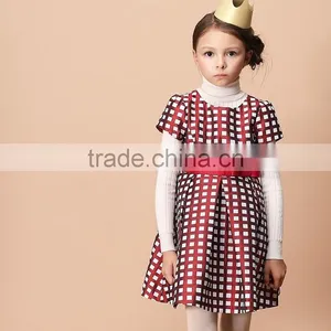 2017 High Quality One Piece Design Spring Summer Short Sleeve Baby Girl Party Dress Children Frocks Designs thumbnail-1
