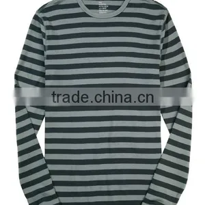 Men's Long Sleeve Round Collar Stripe Fashion R0025 thumbnail-1