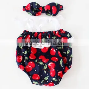 ShiJ Baby Outfits Set Cotton Boutique Trendy Cherry Girls Romper thumbnail-2