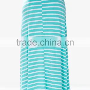 Wide Waist Floor-length Horizontal Stripes Maxi Skirt Long Maxi Skirt thumbnail-3
