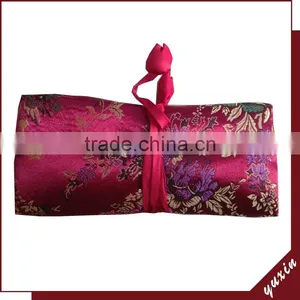 Purple Fashion Design Jewelry Roll Silk Jewelry Bag Made in China JR007 thumbnail-1