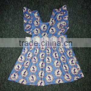 2017 Easter Day Design Flutter Sleeve Icing Ruffle Raglan Baby Dress Girls thumbnail-1