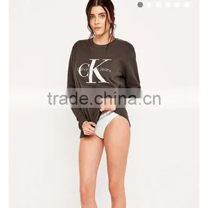 Black Long Sleeve Wholesale Cheap Price Crewneck Women Sweatshirt thumbnail-4