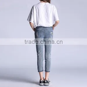 New Arrival Plus Size Ripped Denim Jeans for Womens thumbnail-5