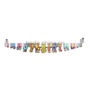 Party Decoration Birthday Alphabet Multicolor "Happy Birthday" 212cm Cheap Paper Banner thumbnail-1