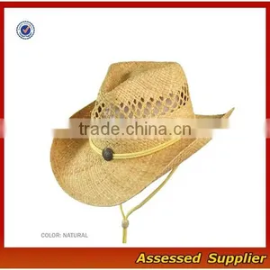 SCB001/ High Quality Raffia Straw Cowboy Hat thumbnail-2