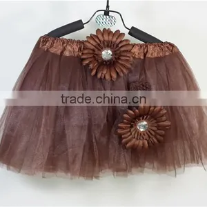 Brown Ballet Tutu Long Maxi Skirts for Girls thumbnail-1