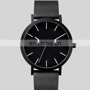 Top Brand Simple Fashion Women Men Unisex Leather Watch thumbnail-3