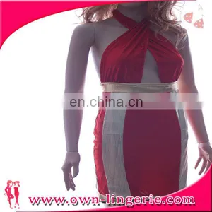 New Arrived Contrast Block Print Midi Dress Ladies Fashion Badycon Dress With Short Sleeve thumbnail-1