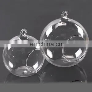 Hanging Glass Terrarium Round Clear Glass Globe Home Decor Glass Ball Terrarium thumbnail-3