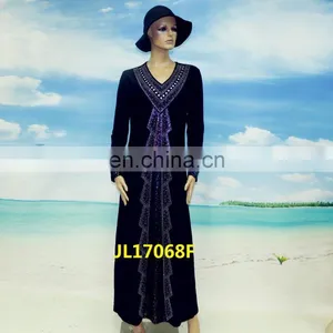 Islamic Women Clothing Abaya Jalabiya Kaftan Beaded Dress 2014 thumbnail-3