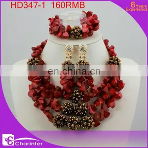 Coral Beads Necklace Jewelry Set | African Fashion Wedding Jewelry Set thumbnail-3