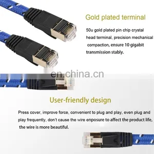 15m Gold Plated CAT-7 10 Gigabit Ethernet Ultra Flat Patch Cable for Modem Router LAN Network thumbnail-3