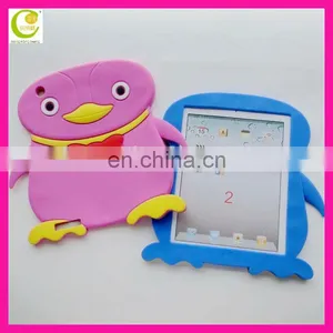 Silicone Case for Ipad Case for Kids Environmtal Cartoon Penguin Shape Products for Children thumbnail-1