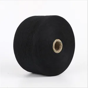 Keshu Gloves Yarn Open End Recycled Cotton Polyester Blended Yarn For Gloves Ne6s/1 Black Producing thumbnail-1
