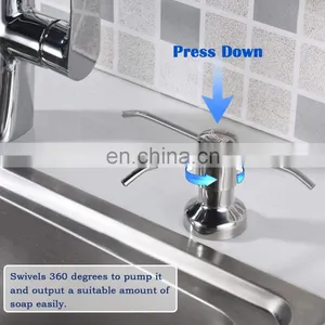 Kitchen Clear Plastic Soap Bottles With Stainless Steel Pump Hand Soap Lotion Dispensers thumbnail-5
