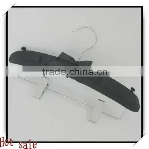 DA61 Fashion Colored Satin Pants Hanger With Clips Clamp Non Slip thumbnail-1